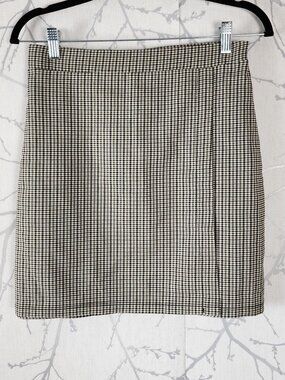 Rachel Stretch Twill Gingham Checks Pencil Mini Skirt